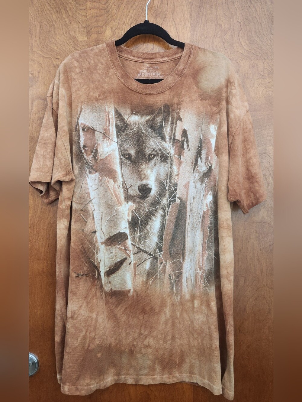 The Mountain Gray - Wolf In The Woods Orange Graphic Tie Dye T-shirt